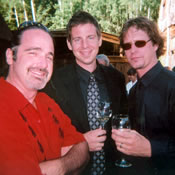 Kyle Comerford, Dan Schwindt and Andrew Vogt relax before a gig with the Jonny Mogambo Band in Telluride, CO, July 2009